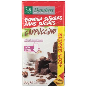 Damhert Chocolat Noir Fourré Cappuccino sans Sucre 85 g