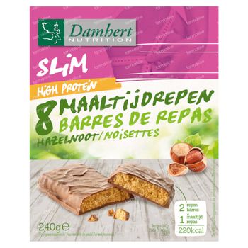 Damhert Slim Barre de Repas Chocolat & Noisettes High Protein 240 g