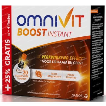 Omnivit Boost Instant - Vitamine & Energie Verlaagde Prijs 20x15 ml flacons