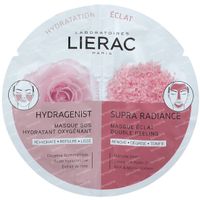 Lierac Hydragenist Hydraterend SOS-Masker + Supra Radiance Stralend Masker Double Peeling DUO 2x6 ml