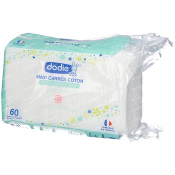 Dodie® Maxi Vierkante Watten Biologisch Katoen 60 stuks