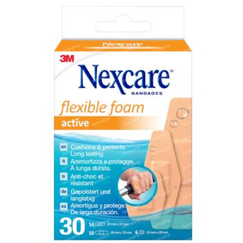 Nexcare Flexible Foam Active Pleisters 30 pleisters