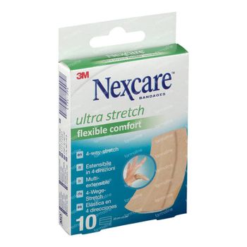 Nexcare Ultra Strech Comfort Flexibele Pleisters Band 10x6cm 10 stuks
