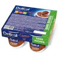 Delical Crème Dessert HP-HC Cacao Sans Sucre 4x125 g