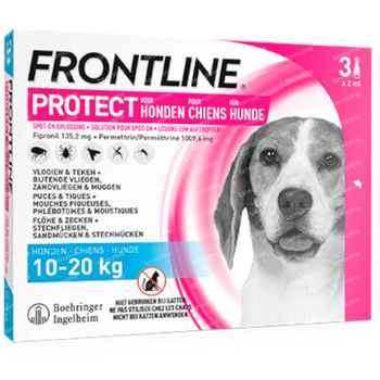 FRONTLINE Protect Spot On Vlooien en Teken Hond M 3 pipet(ten)