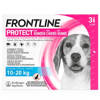 FRONTLINE Protect Spot On Vlooien en Teken Hond M 3 pipet(ten)