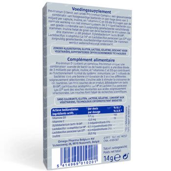 Davitamon Pro-Immun D Immuniteit Volwassenen - Microbiotica, Vitamine D, Vitamine C 30 capsules