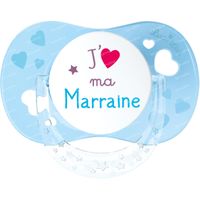 Luc et Léa Fopspeen J'aime ma Marraine Anatomisch 6-18 Maanden 1 stuk