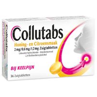 Collutabs Honing- en Citroensmaak 2 mg/0,6 mg/1,2 mg 36 zuigtabletten