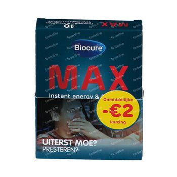 Biocure MAX - Energie Instantanée, Concentration, Vitamine Prix Réduit 10 comprimés