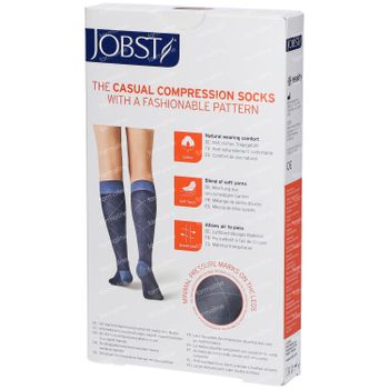 JOBST® Casual Pattern Chaussettes 15-20 AD Large Bleu 1 paire
