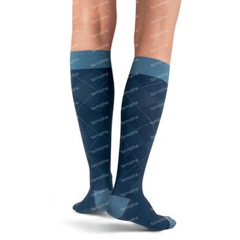 JOBST® Casual Pattern Chaussettes 20-30 AD Small Blue 1 paire