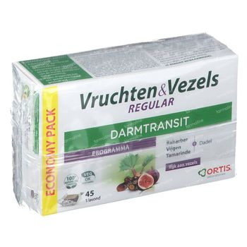 Ortis Vruchten & Vezels Regular Blokjes TRIO 3x15 stuks