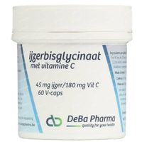 DeBa Pharma IJzerbisglycinaat met Vitamine C 60 capsules