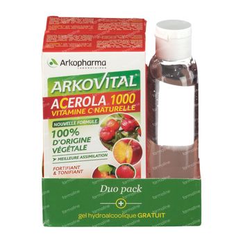 Arkovital Acerola DUO + Gel Mains GRATUITEMENT 2x30 comprimés