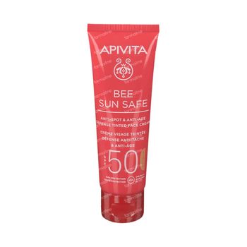 Apivita Bee Sun Safe Anti-Spot & Anti-Age Defense Tinted Face Cream SPF50 50 ml