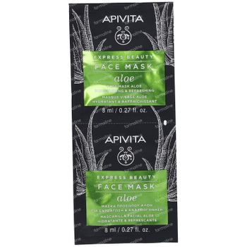 Apivita Express Beauty Face Mask Aloe Moisturizing & Refreshing 2x8 ml