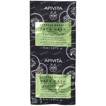 Apivita Express Beauty Face Mask Cucumber Intensive Moisturization 2x8 ml