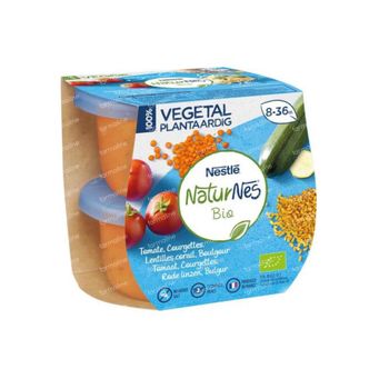 Nestlé NaturNes Bio Plantaardig Tomaat - Courgette - Rode Linzen 2x190 g