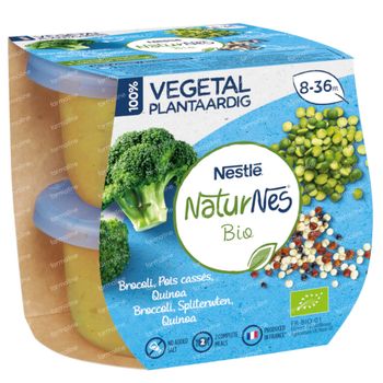 Nestlé NaturNes Bio Plantaardig Broccoli - Spliterwten - Quinoa 2x190 g