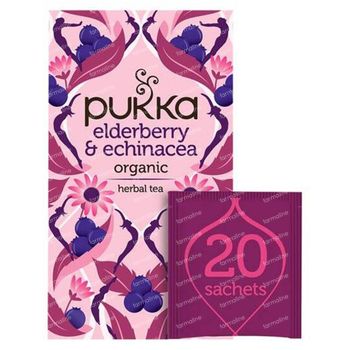 Pukka Herbs Thé Elderberry & Echinacea 20 pièces