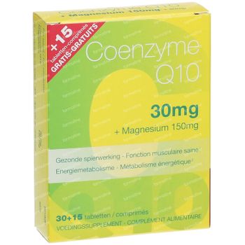 Coenzyme Q10 30mg + Magnésium 30 +15 Comprimés GRATUITS 45 comprimés