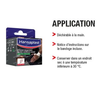 Hansaplast Bande Adhésive Rigide Sans Latex 2,5 cm x 10 m 1 pièce