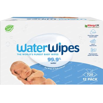 WaterWipes Lingettes Imprégnées Bio 12x60 pièces