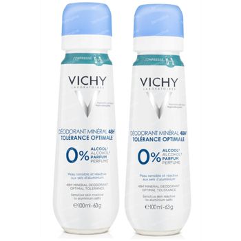 Vichy Minerale Deodorant Optimale Tolerantie 48u DUO 2x100 ml spray