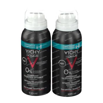 Vichy Homme Deodorant Optimale Tolerantie 48h DUO 2x100 ml spray