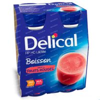 Delical Boisson Lactée HP-HC Fruits Rouges 360kcal 4x200 ml