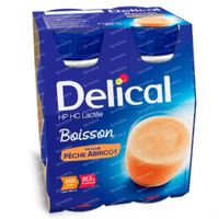 Delical Boisson Lactée HP-HC Pêche - Abricot 360kcal 4x200 ml