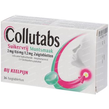 Collutabs Zuigtabletten Suikervrij Muntsmaak 36 tabletten