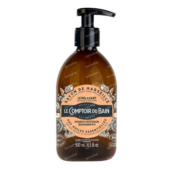 Le Comptoir du Bain Savon de Marseille le Relaxant Orange & Petitgrain Bigaradier Bio 500 ml