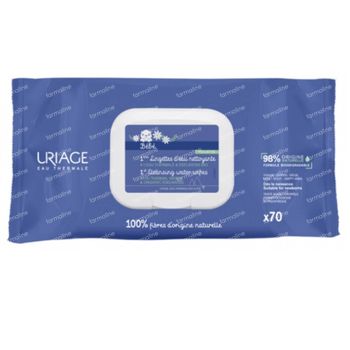 Uriage Baby 1st Cleansing Water Wipes with Thermal Water & Organic Edelweiss 70 stuks