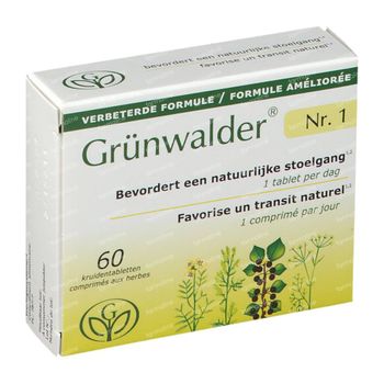 Grünwalder Nr.1 – Natuurlijke Stoelgang Nieuwe Formule 60 tabletten