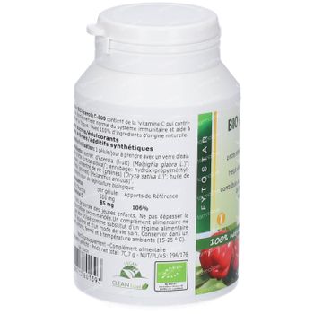 Fytostar BIO Acerola C 500 – Weerstand - Vitamine C – 100% Natuurlijk en Vegan 90 capsules