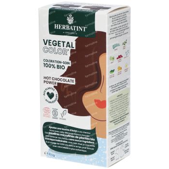 Herbatint Vegetal Color – 100% Biologische, Vegan Haarkleuring en -verzorging – met Ayurvedische Planten – Hot Chocolat Power (donkerbruin) 100 g