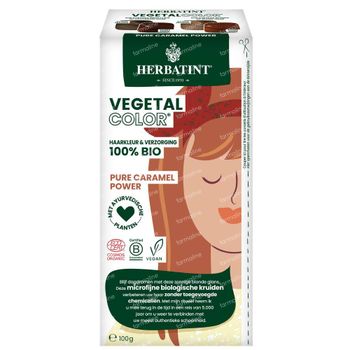 Herbatint Vegetal Color – 100% Biologische, Vegan Haarkleuring en -verzorging – met Ayurvedische Planten – Pure Caramel Power (koper) 100 g