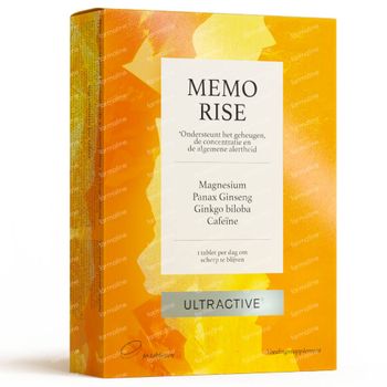 Ultractive Memo Rise - Ondersteunt het Geheugen, de Concentratie en de Algemene Alertheid 30 tabletten