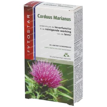 Fytostar Carduus Marianus – Gezonde leverfunctie – Vegan met Viitamine E en Mariadistel 30 capsules