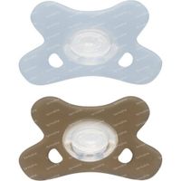 Difrax Sucette Silicone Natural Ice - Clay 0-6 Moins 2 pièces