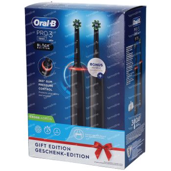 Oral-B Pro 3 3900 Elektrische Tandenborstel Zwart DUO 1 set