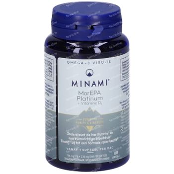 Minami® MorEPA Platinum + Vitamine D3 60 capsules