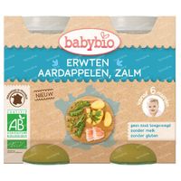 Babybio Erwten - Aardappelen - Zalm 6 Maanden Bio 2x200 g