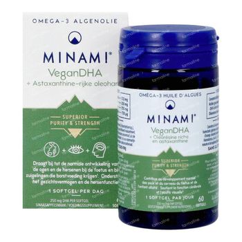 Minami VeganDHA + Oléorésine Riche en Astaxanthine 60 gélules souples