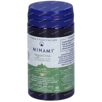 Minami® VeganDHA + Oléorésine Riche en Astaxanthine 60 gélules souples