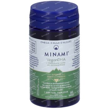 Minami® VeganDHA + Oléorésine Riche en Astaxanthine 60 gélules souples