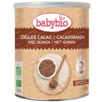 Babybio Biologische Cacaogranen met Quinoa – Biologische Babyvoeding - Babygranen – vanaf 8 Maanden 220 g
