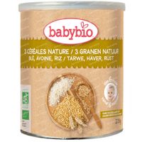 Babybio Bio 3 Cereals Natural - Céréales pour Bébés - dès 6 Mois 220 pièces